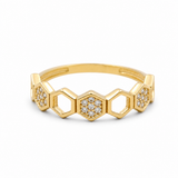 10K Yellow Gold with Cz Fashion Women's Ring