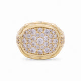 10k Yellow Gold  Square with Cz Fashion Ring