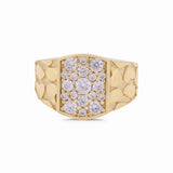10k Yellow Gold  Square with Cz Fashion Ring