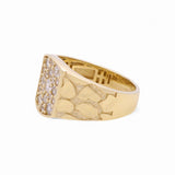 10k Yellow Gold  Square with Cz Fashion Ring