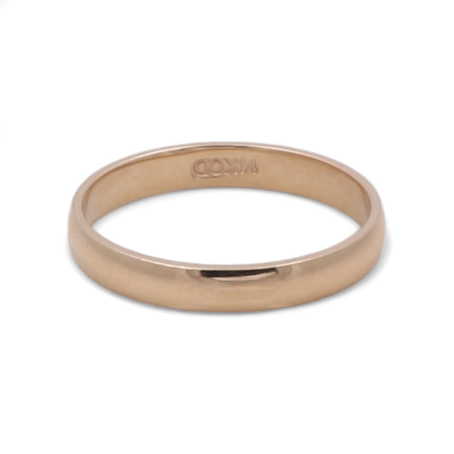 Miral Jewelry's 14K Yellow Gold Men's Narrow Wedding Band against a white background.