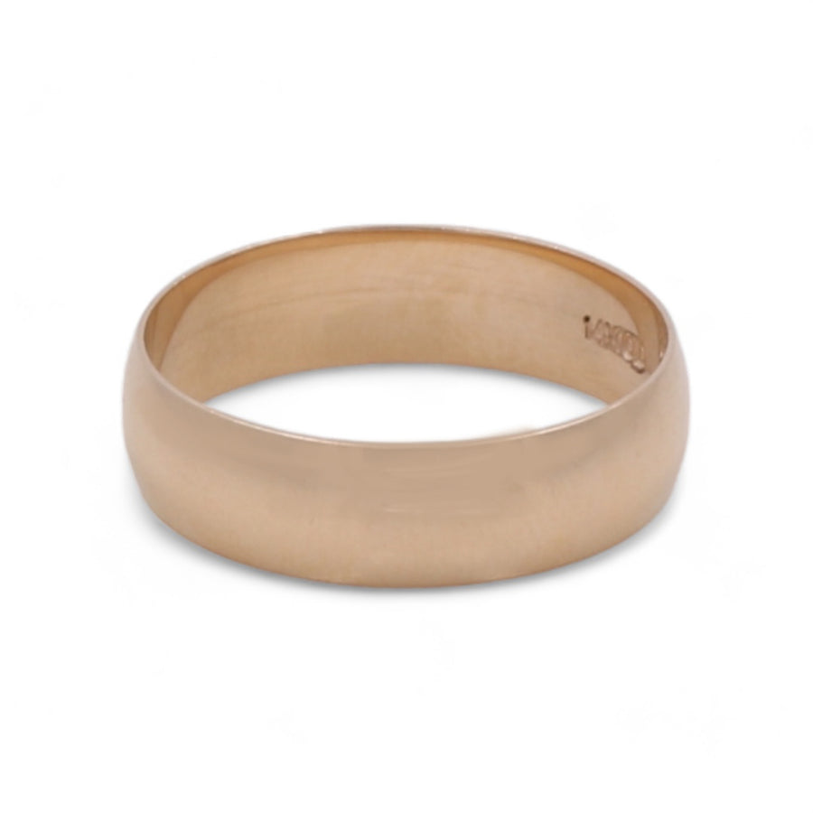 Miral Jewelry's 14K Yellow Gold Men's Wedding Band on a white background.