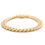 14K Yellow Gold Cuban Link Bracelet Men's
