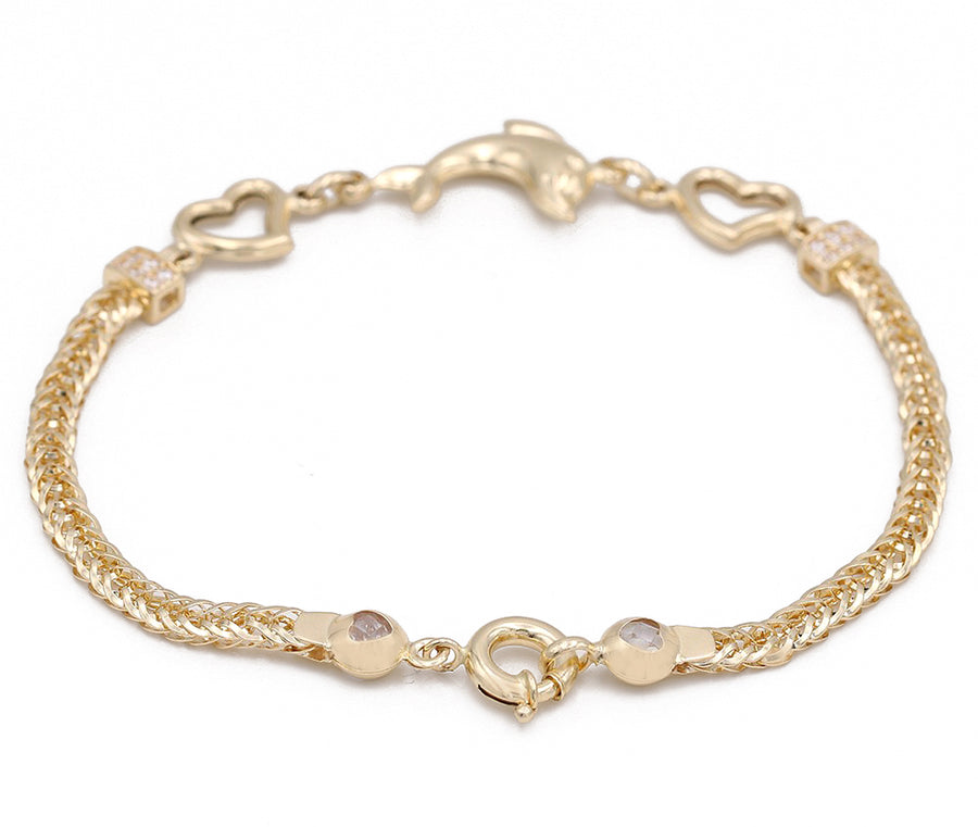 Yellow Gold 14k Fashion Dolphin Bracelet