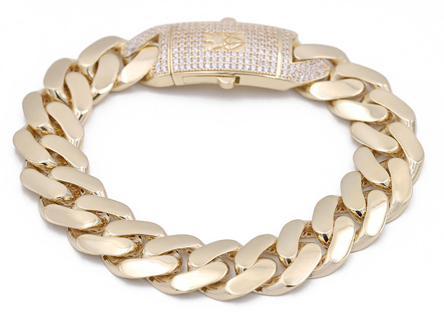 Yellow Gold 14k Monaco Bracelet 8.5" Cz by Miral Jewelry