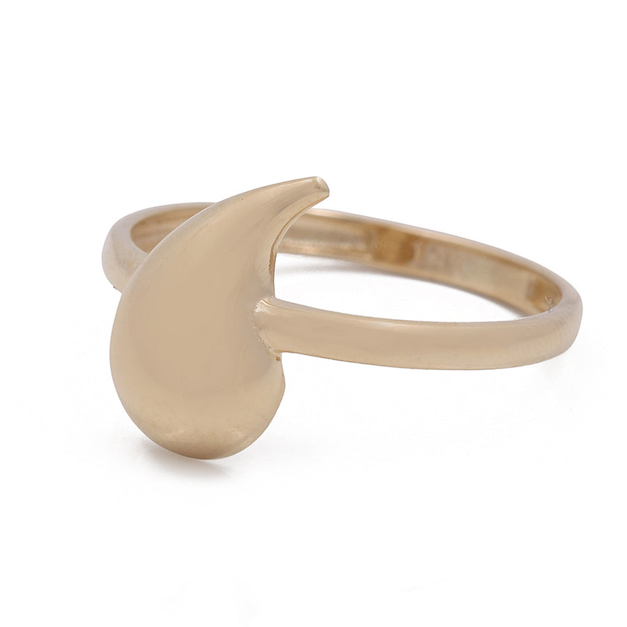 A large Miral Jewelry drop-shaped women's ring in 14K yellow gold.