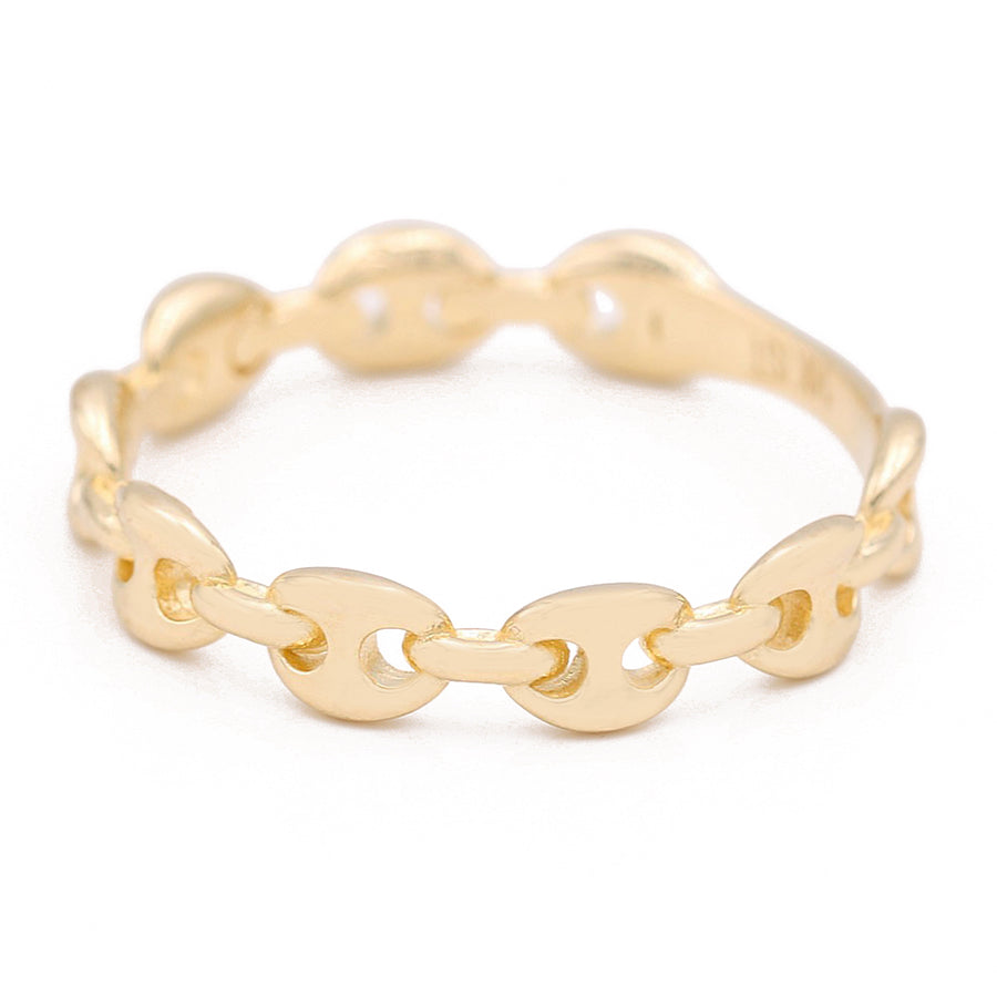 This Miral Jewelry 14K Yellow Gold Fashion Links Ring showcases impeccable craftsmanship with its fashion link design.