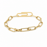 14K Yellow Gold Paper Clip Bracelet Women's