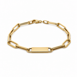 14K Yellow Gold Paper Clip Bracelet Women's