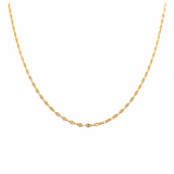 10K  Two Tone White/Yellow Gold Diamond Cut Marine Chain 18"