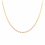 10K  Two Tone White/Yellow Gold Diamond Cut Marine Chain 18"