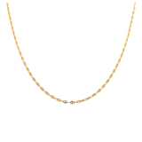 10K  Two Tone White/Yellow Gold Diamond Cut Marine Chain 18"