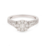 14K White Gold Round Diamond Engagement Ring with 1.40Tw  Round  Diamonds