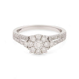 14K White Gold Round Diamond Engagement Ring with 1.40Tw  Round  Diamonds