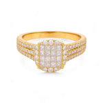 14K Yellow Gold Round Diamond Engagement Ring with 0.92Tw  Round  Diamonds