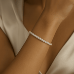 14K Yellow Gold  Tennis Bracelet with 7.79Tw  Round Lab  Diamond