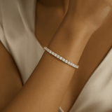 14K Yellow Gold  Tennis Bracelet with 7.79Tw  Round Lab  Diamond