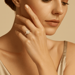 14K White Gold Solitaire Rings with 2.44Tw Emerald Lab Diamonds and Round Lab Diamonds