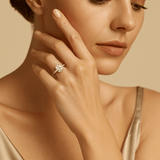 14K White Gold Solitaire Rings with 2.44Tw Emerald Lab Diamonds and Round Lab Diamonds