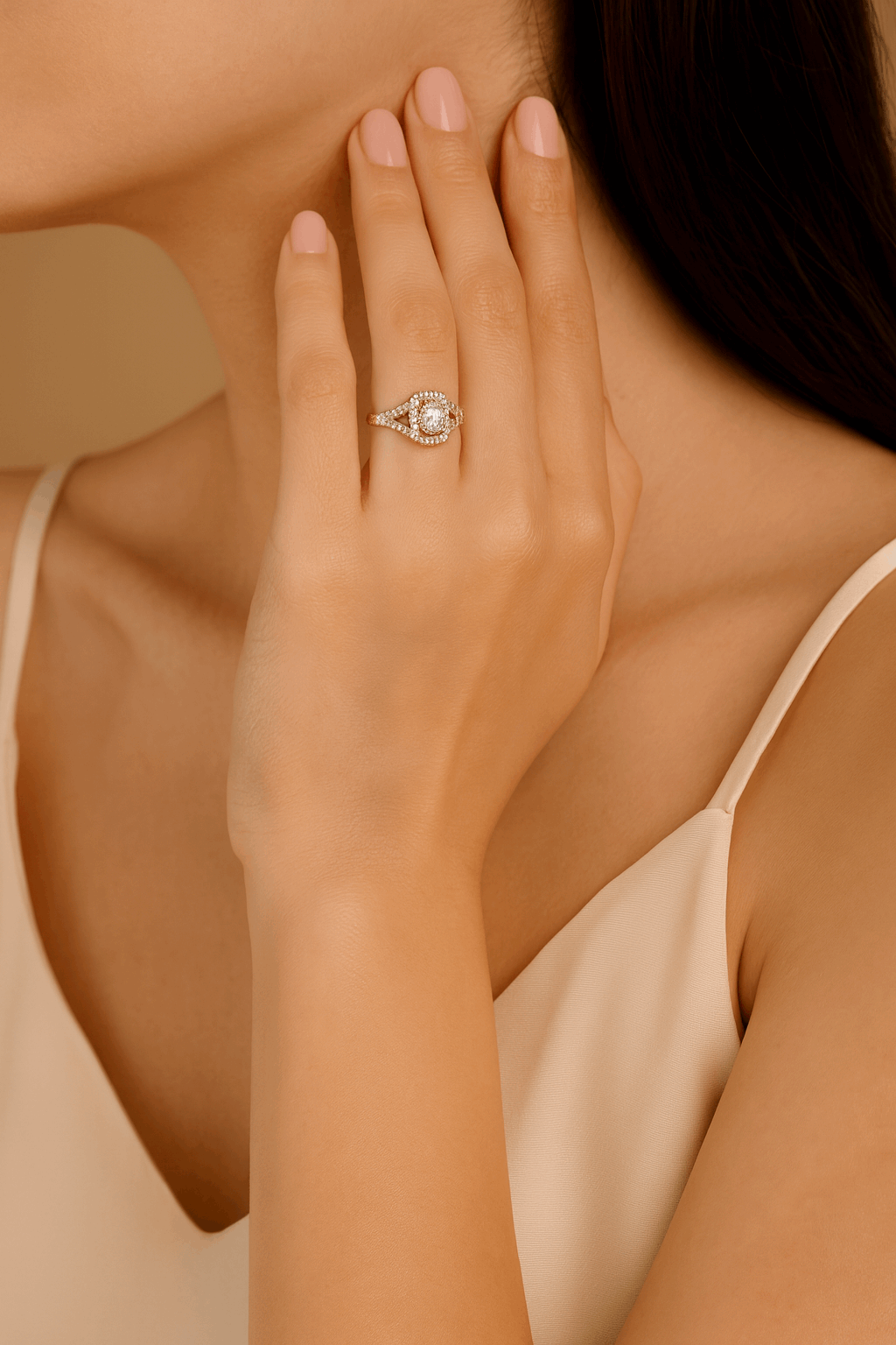 14K Yellow Gold Square Rings with 1.25Tw Round Lab Diamonds