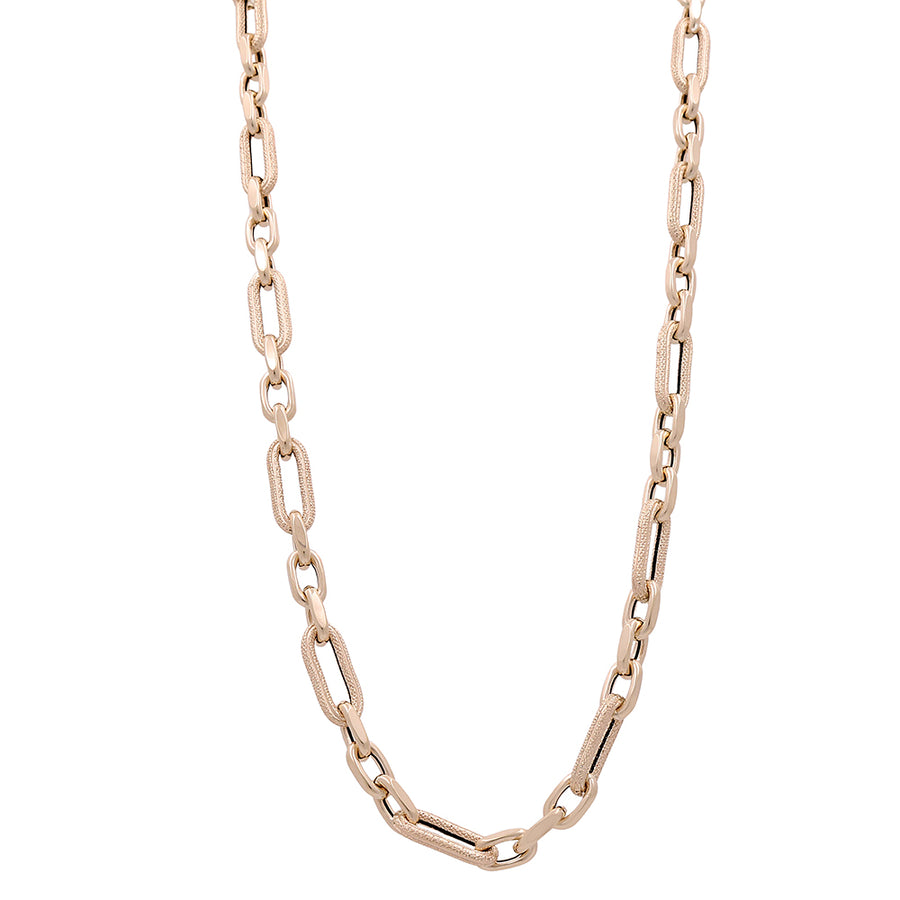 A Miral Jewelry 14K Yellow Gold Italian Fashion Link Necklace with an oval link.