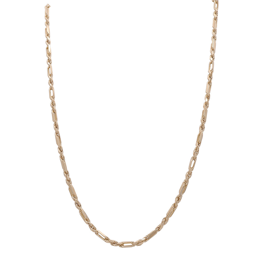 A Miral Jewelry 14K Yellow Gold Italian Fashion Link Necklace with an oval link.