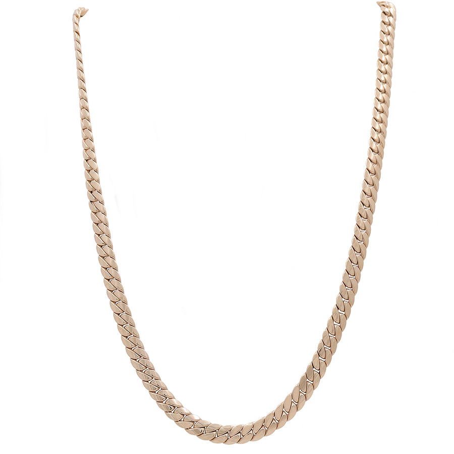 An exquisite Miral Jewelry Italian Fashion Link Necklace made of 14K yellow gold, displayed elegantly on a white background.