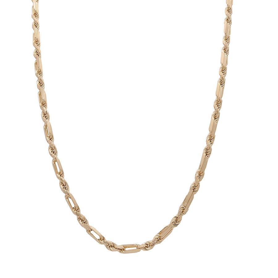 An elegant Miral Jewelry 14K Yellow Gold Italian Fashion Rope Link Necklace, crafted in 14K yellow gold for a luxurious look.