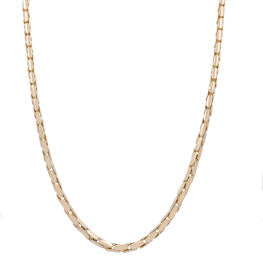 An elegant Miral Jewelry 14K Yellow Gold Italian Fashion Link Necklace with an open link.