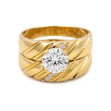 14K Yellow Gold Bridal Set with CZ Fashion Women's Ring