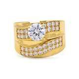 14K Yellow Gold Bridal Set with CZ Fashion Women's Ring