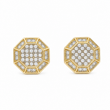 14K Yellow Gold Fashion Stub Earrings