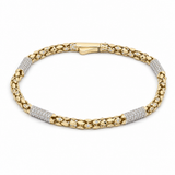 14K Yellow Gold Iltalian Link With Cz Bracelet