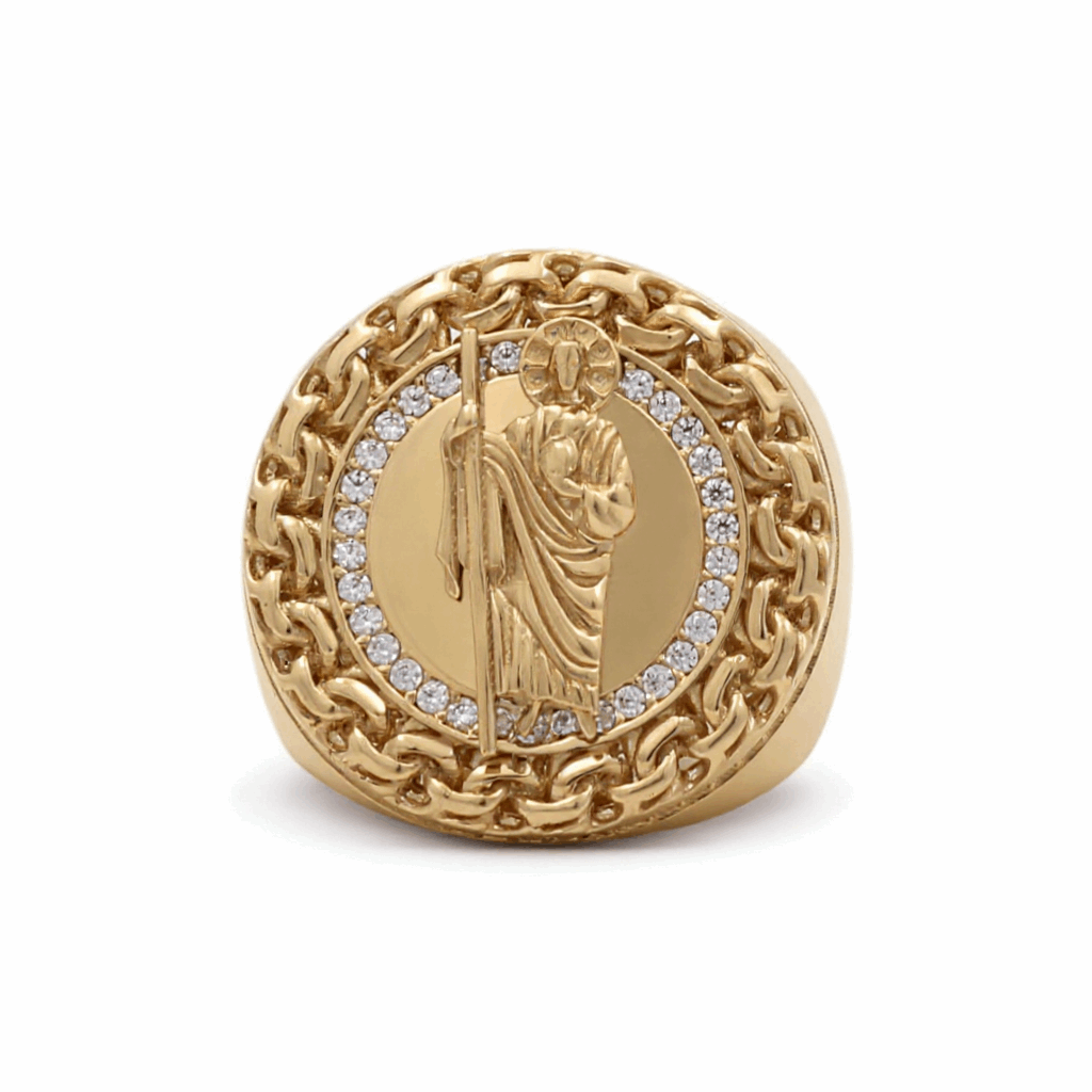 14k Yellow Gold  San Judas Fashion Ring