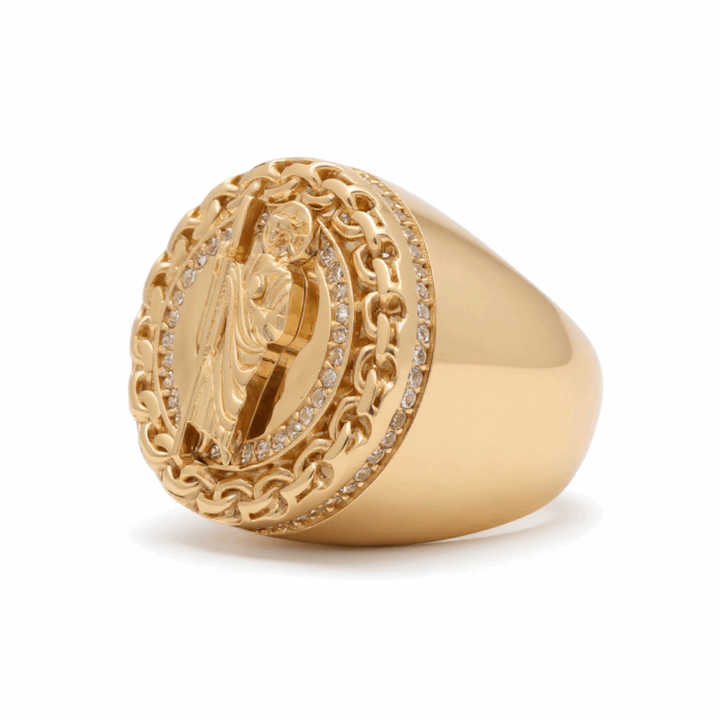 14k Yellow Gold  San Judas Fashion Ring