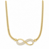 10K Yellow Gold Herrigbone With Infinity Necklaces – 18"
