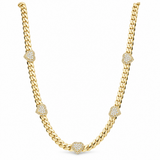 10K Yellow Monaco With Hearts Women's Necklace 18.5"