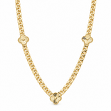 14K Yellow Gold Monaco With Gold Clovers Necklaces – 18"