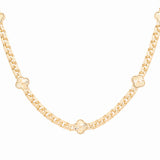 10K Yellow Gold Flower Women's Necklace 18"