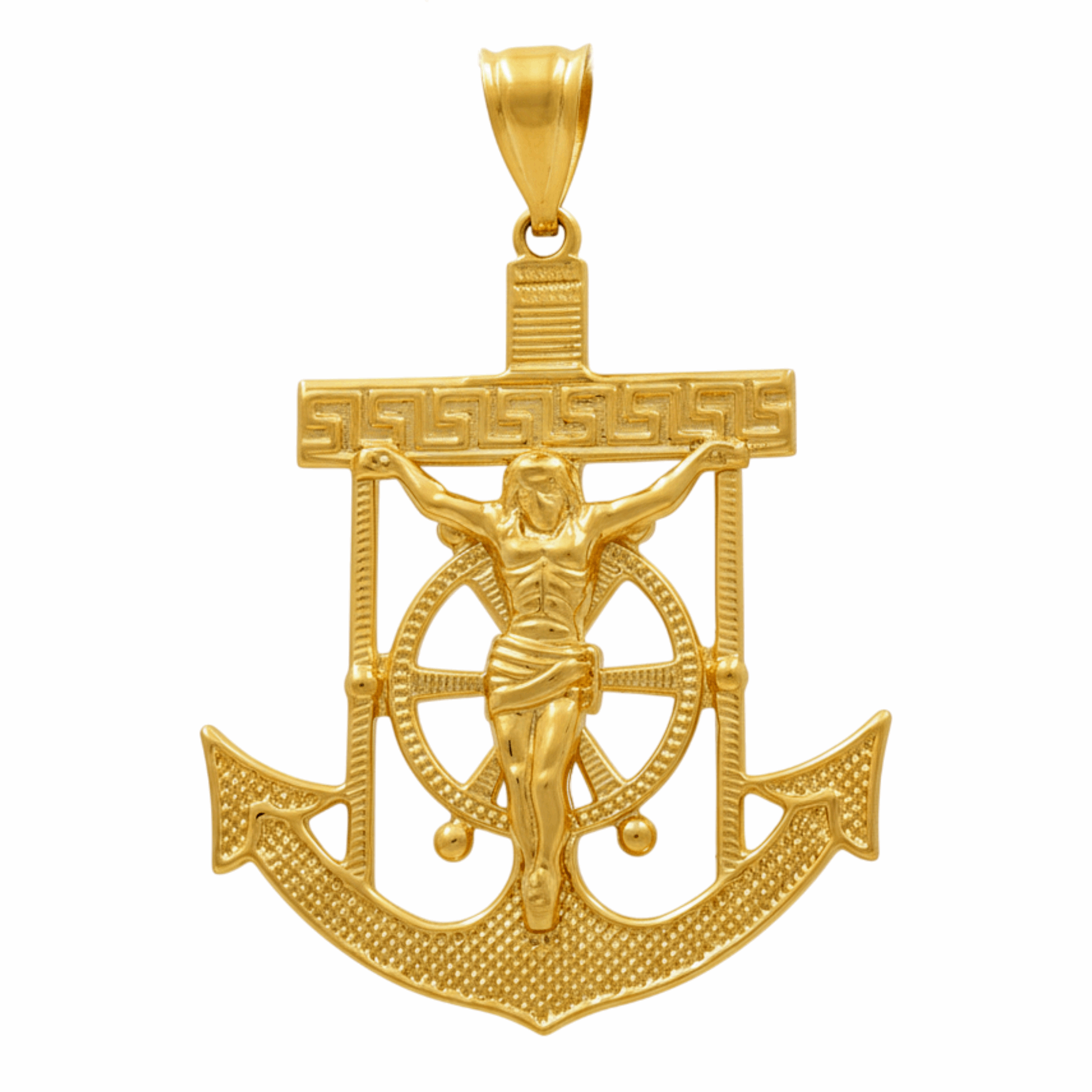 14K Yellow Gold Anchor Men's Pendant