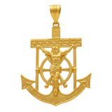 14K Yellow Gold Anchor Men's Pendant