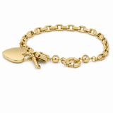 14K Yellow Gold Heart Bracelet – 7.5"