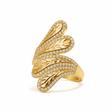 14K Yellow Gold  Diamond Cut Fashion Women's Ring