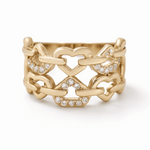 14K Yellow Gold  Hearts Fashion Women's Ring