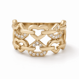 14K Yellow Gold  Hearts Fashion Women's Ring