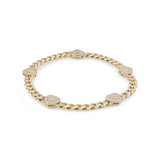 10K Yellow Gold Heart with Cz Women's Bracelet
