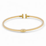 10K Yellow Gold Bangle with Cz Women's Bracelet
