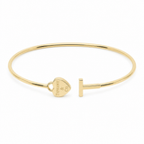 10K Yellow Gold Semisolid Fashion Bangle Bracelet