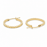 10K Yellow Gold Diamond Cut Small Hoop Earrings