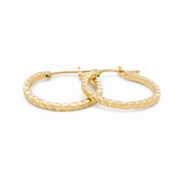 10K Yellow Gold Diamond Cut Small Hoop Earrings
